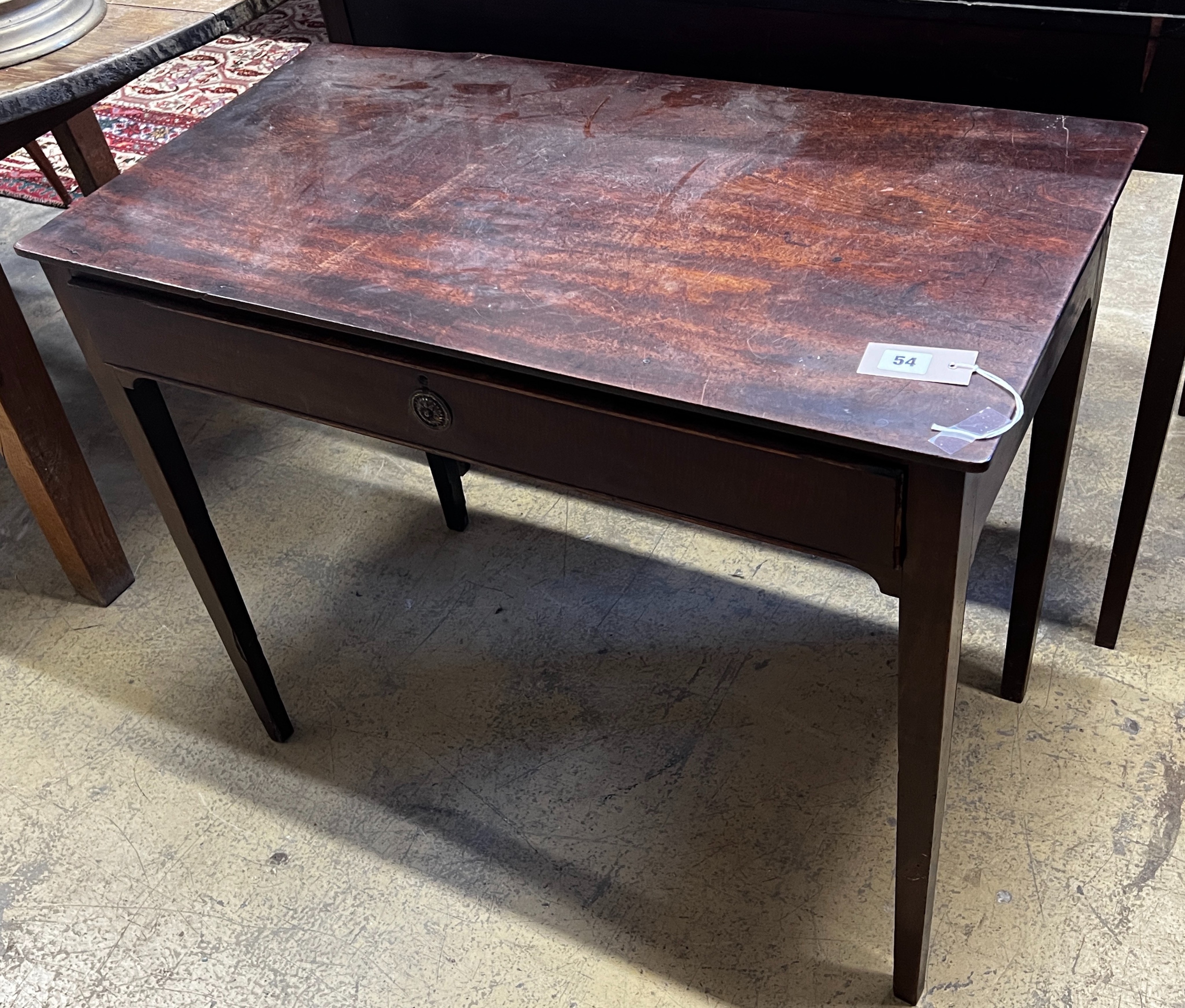 A George III mahogany side table, width 83cm, depth 45cm, height 68cm